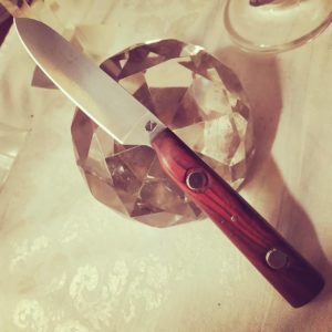 Couteau de cuisine artisanal made in france bois de cocobolo acier inox