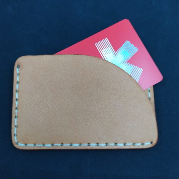 porte carte double face en cuir artisanal fait main