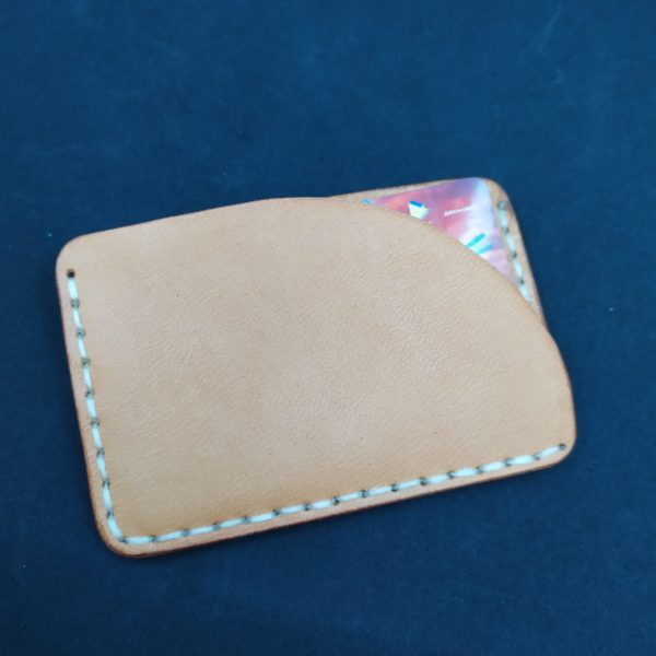 porte carte double face en cuir artisanal fait main