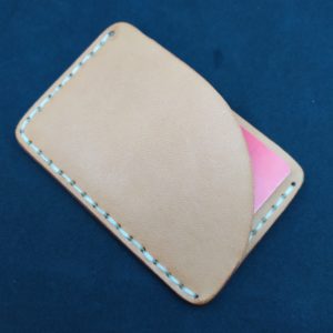 porte carte double face en cuir artisanal fait main
