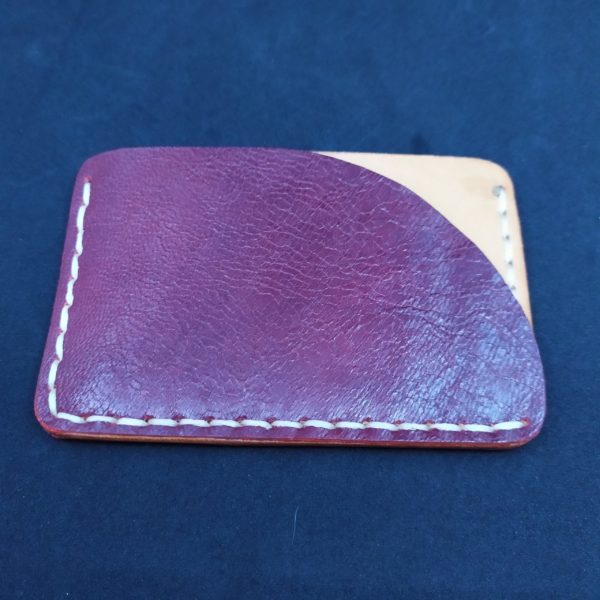 porte carte double face en cuir artisanal fait main