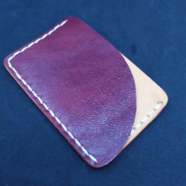 porte carte double face en cuir artisanal fait main