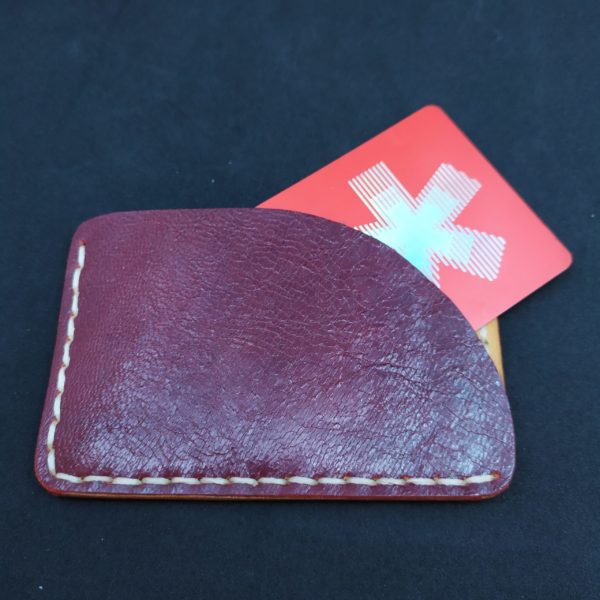 porte carte double face en cuir artisanal fait main