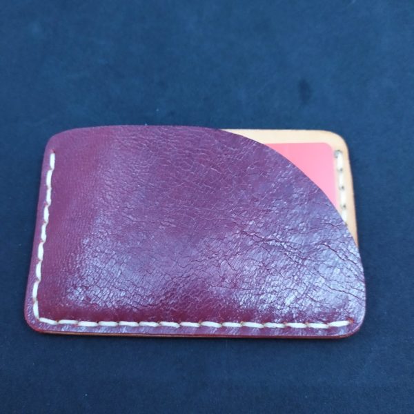 porte carte double face en cuir artisanal fait main