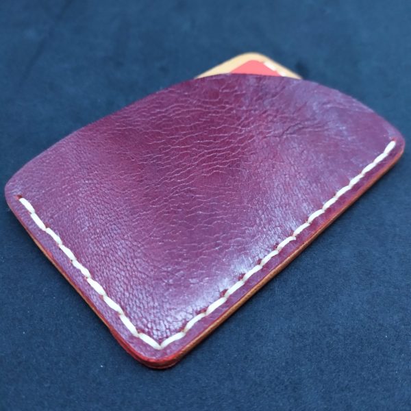 porte carte double face en cuir artisanal fait main